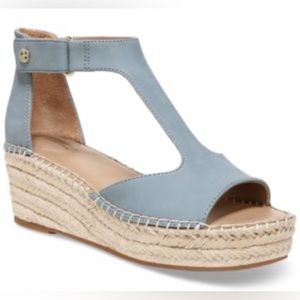 Caylaa Memory Foam Espadrille Wedge Sandals, Created for Macy's in Light Blue